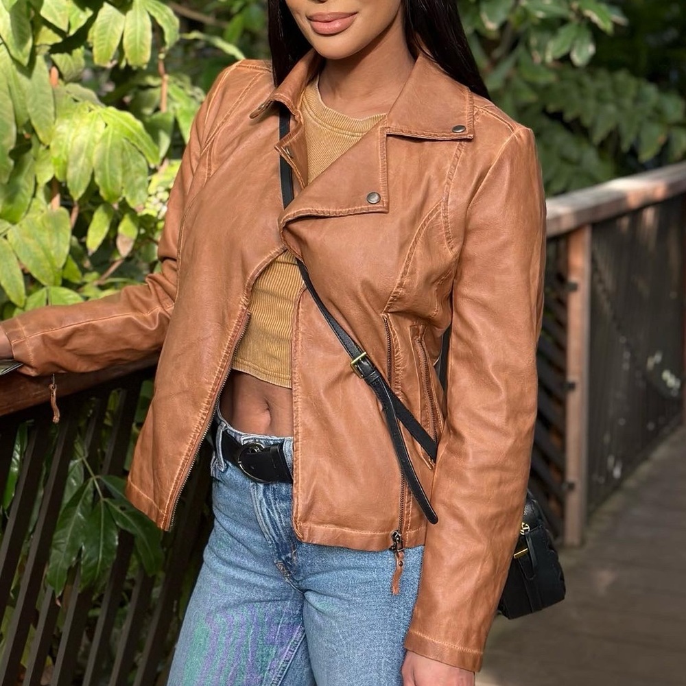 Tan Leather Women's Jacket